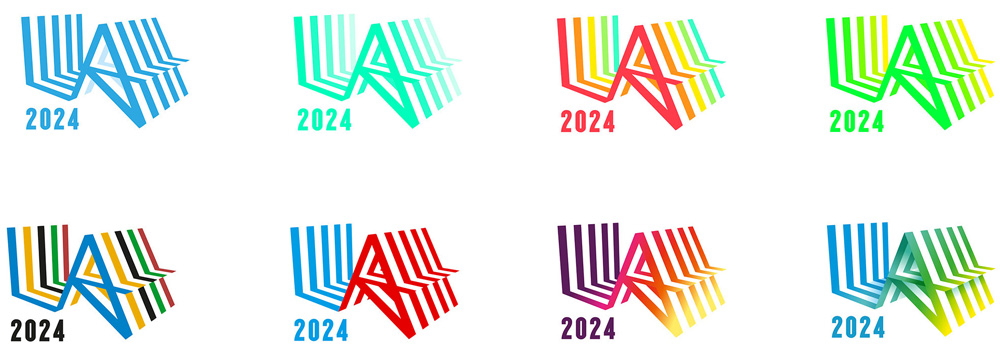 Los Angeles Olimpics 2024 - Variação de cores do logo